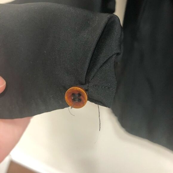 Vintage Pat Argenti Black Silk Blouse Size Small - Picture 7 of 7